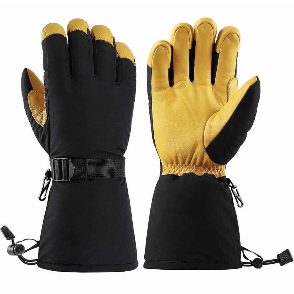 3M Thinsulate Insulated Waterproof Puffer Ski Gloves Unisex White, Size XL